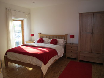 Sunny bedroom in red